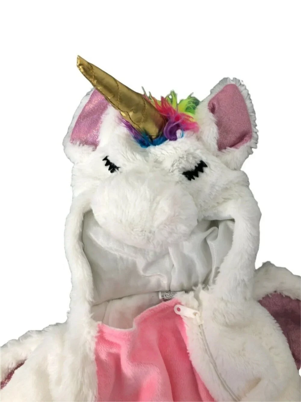 Unicorn Costume Halloween 18-24 Months Hoodie White Pink Full Zipper Dress Up - Picture 2 of 6